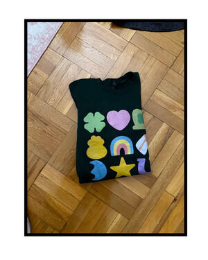 Lucky Charms Shapes Dark Green Sweatshirt Size 3XL